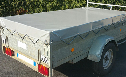 bâche remorque gris sur mesure
